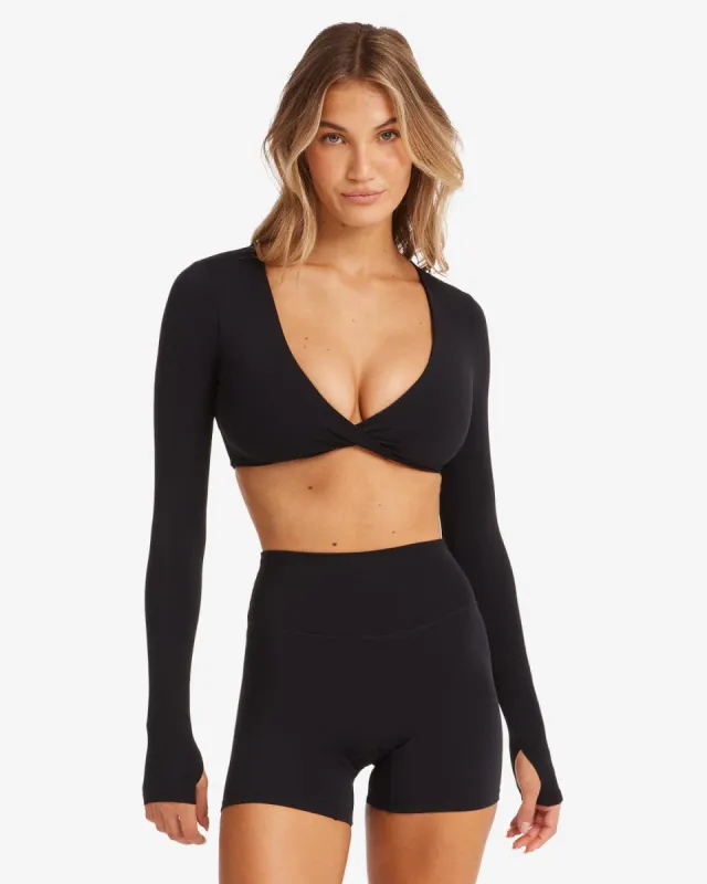 Fade Sierra Long Sleeve Crop | Black sold by Crop Shop Boutique