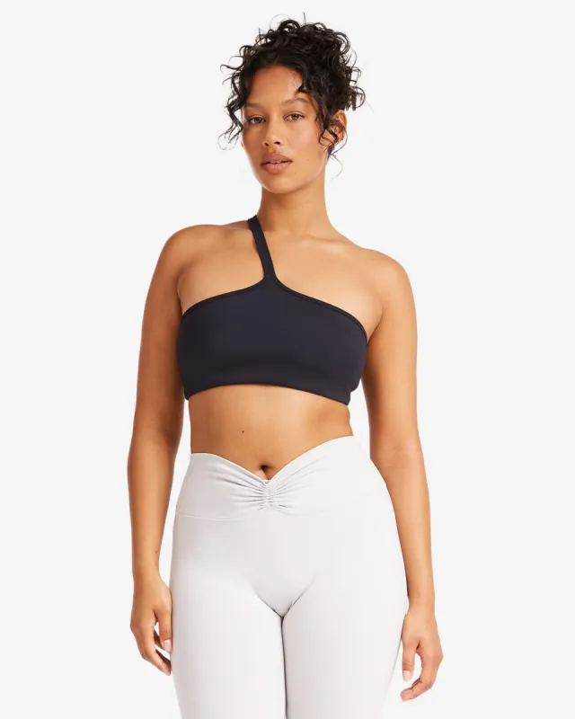 Serenity Strappy One Shoulder Crop | Black sold by Crop Shop Boutique