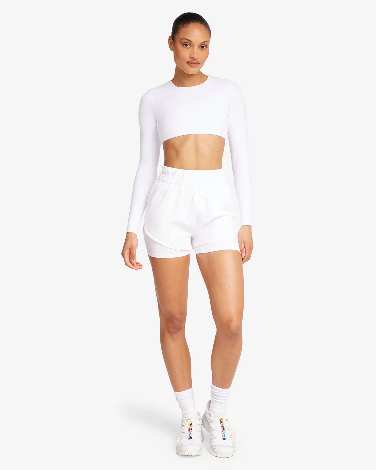 CSB Run Shorts | White sold by Crop Shop Boutique