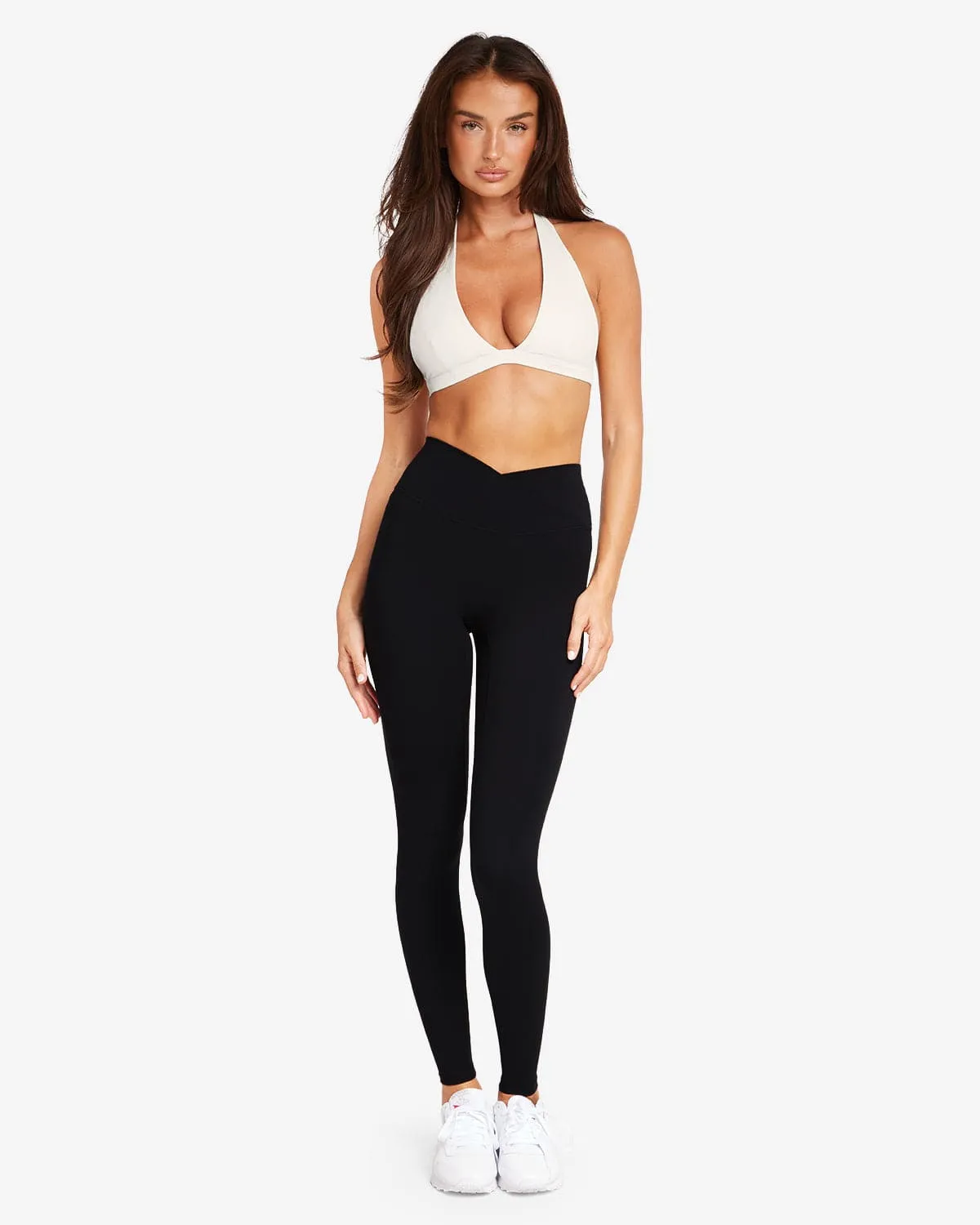 Fade Crossover Scrunch Leggings | Black sold by Crop Shop Boutique