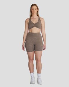 Fade Scrunch Shorts 6" | Mocha sold by Crop Shop Boutique