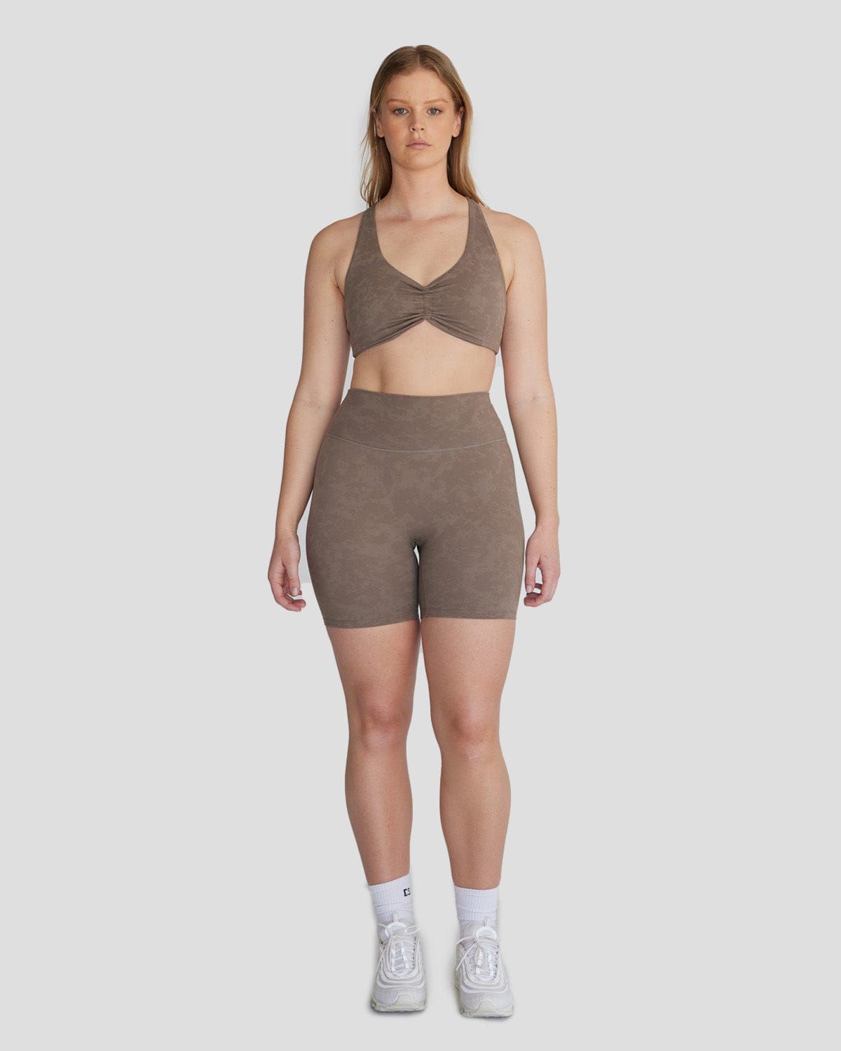 Fade Scrunch Shorts 6" | Mocha sold by Crop Shop Boutique product image thumbnail 5