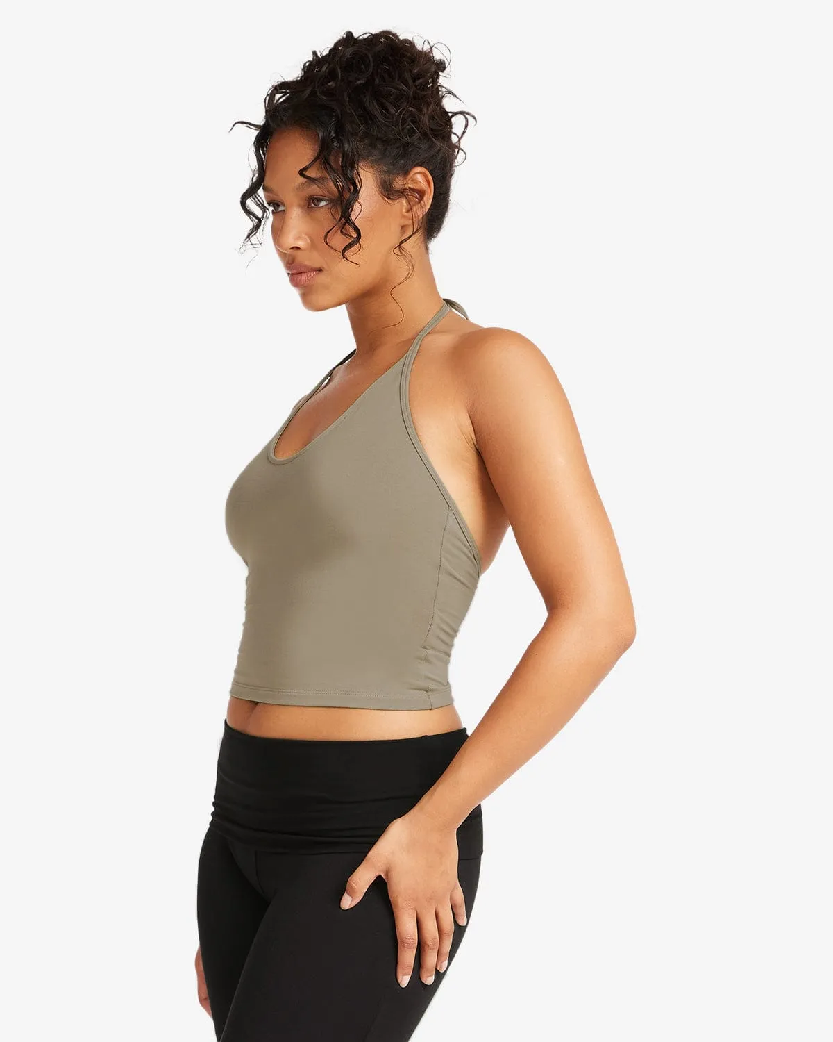 IM Halter Tie Tank | Vintage Khaki sold by Crop Shop Boutique product image thumbnail 4