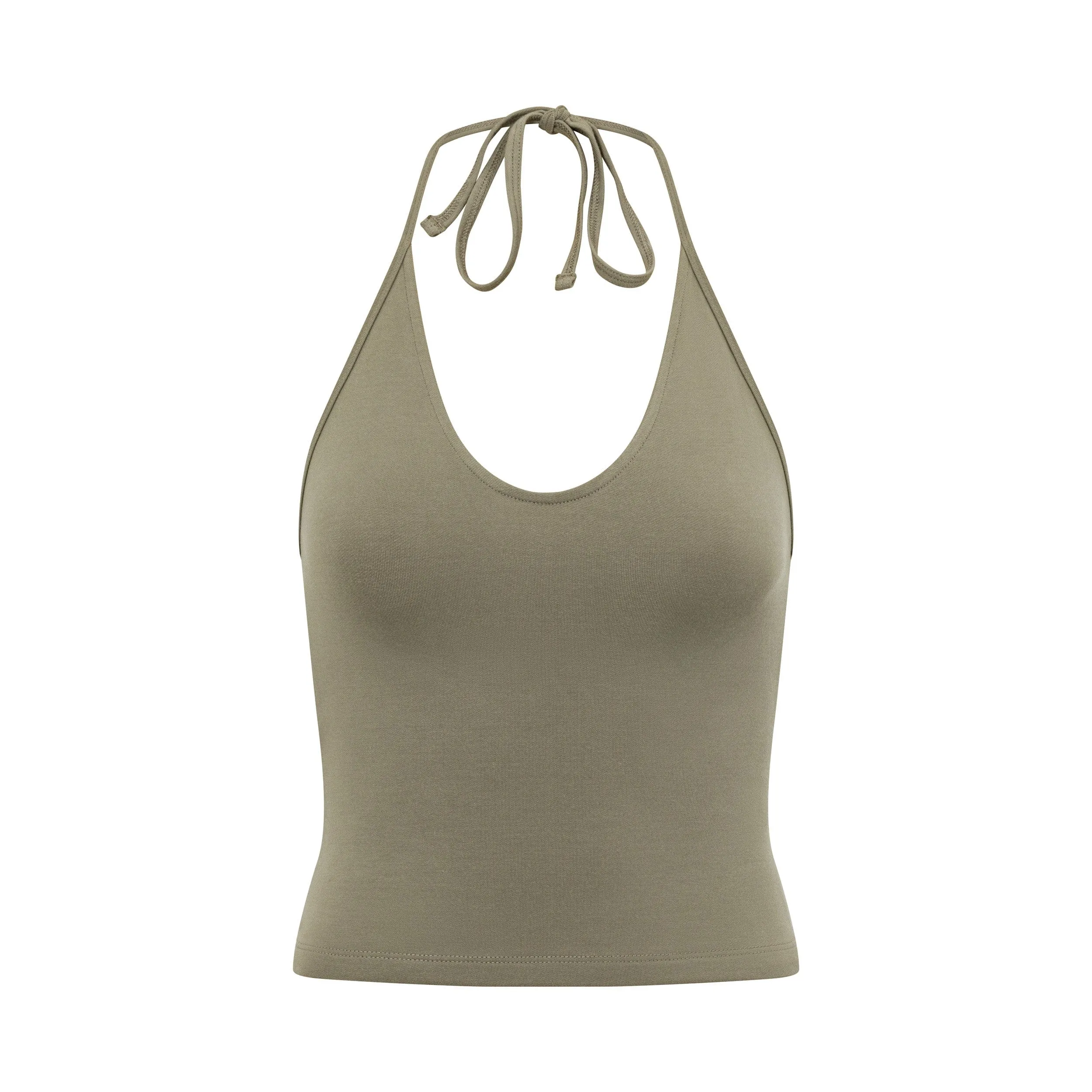 IM Halter Tie Tank | Vintage Khaki sold by Crop Shop Boutique product image thumbnail 5