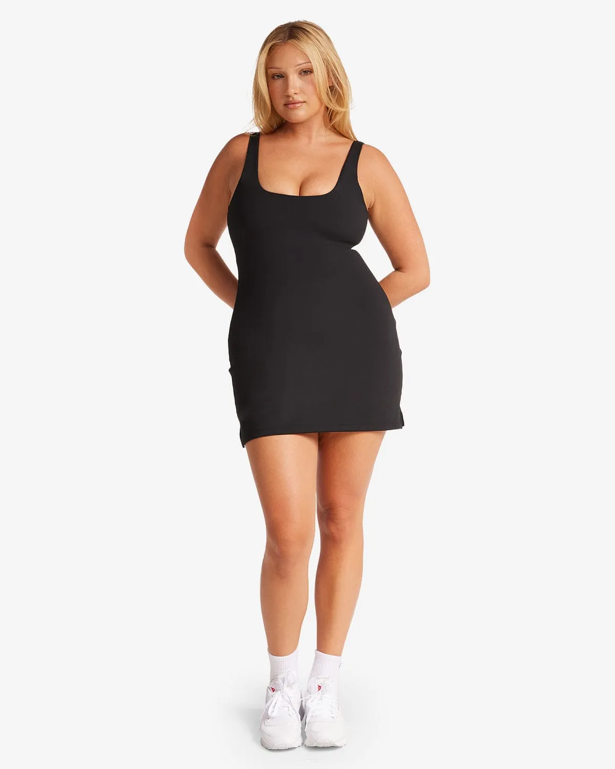Activluxe Tennis Dress | Black sold by Crop Shop Boutique