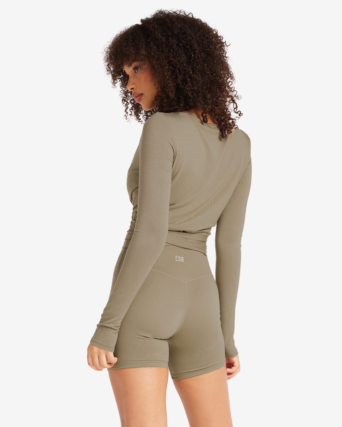 IM Ballet Wrap Top | Vintage Khaki sold by Crop Shop Boutique product image thumbnail 3