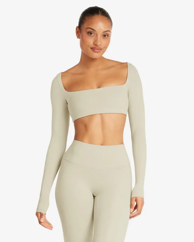 Freedom Scoop Long Sleeve Crop | Chai made by Crop Shop Boutique