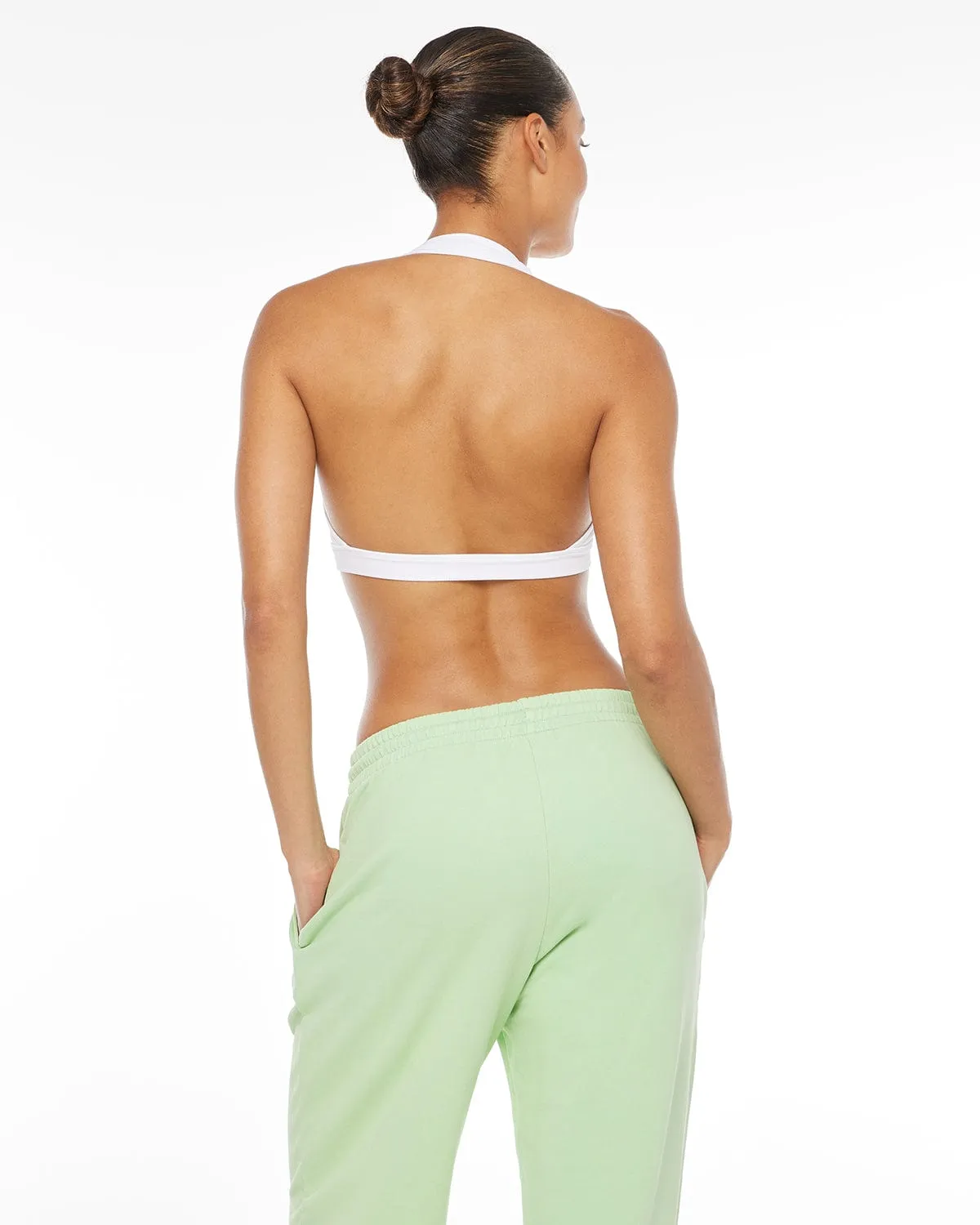 Seamless Lounge Halter Bralette | White sold by Crop Shop Boutique product image thumbnail 2