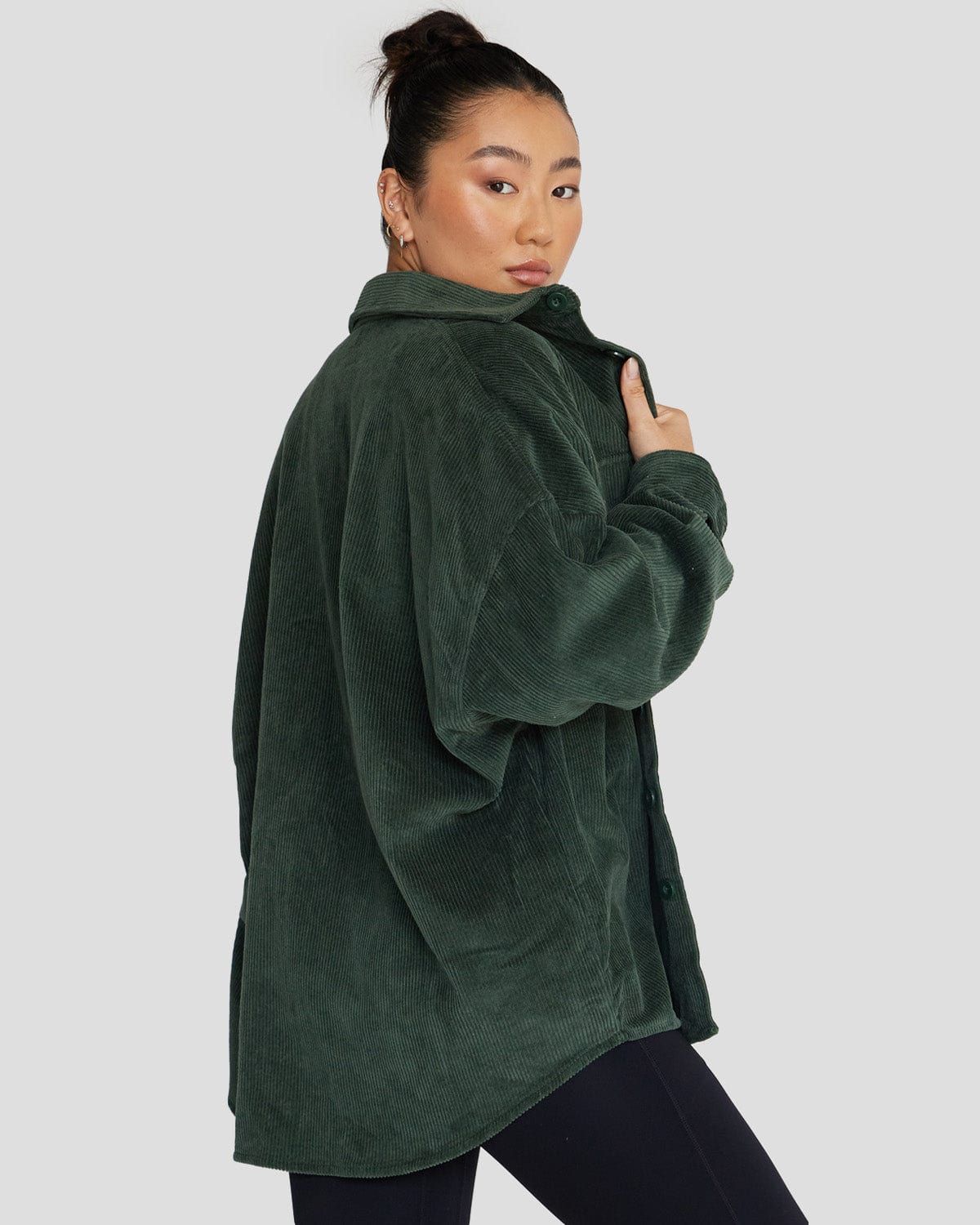 Oversized Corduroy Jacket | Hunter Green sold by Crop Shop Boutique product image thumbnail 2
