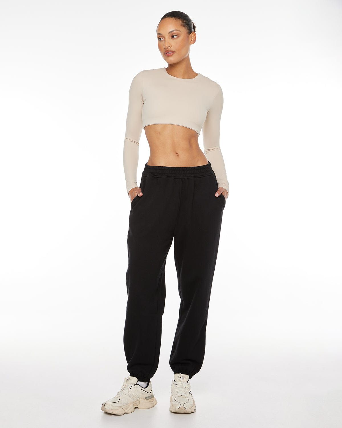 Oversized Sweatpant | Black sold by Crop Shop Boutique