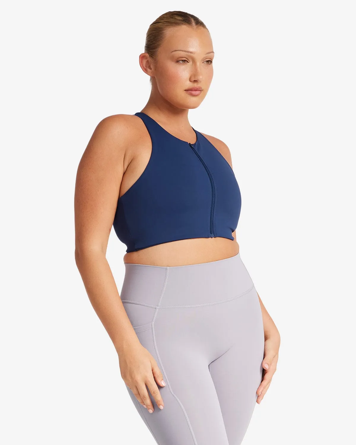 Activluxe Dawn Zip Crop | Navy sold by Crop Shop Boutique product image thumbnail 3