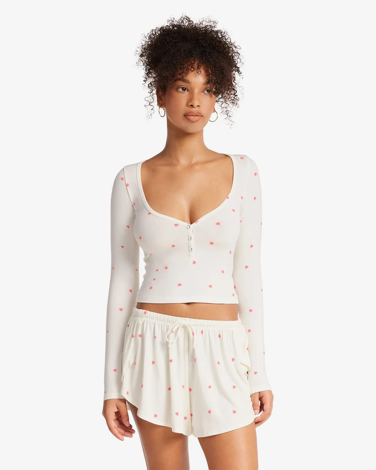 Sleep Long Sleeve Top | White sold by Crop Shop Boutique