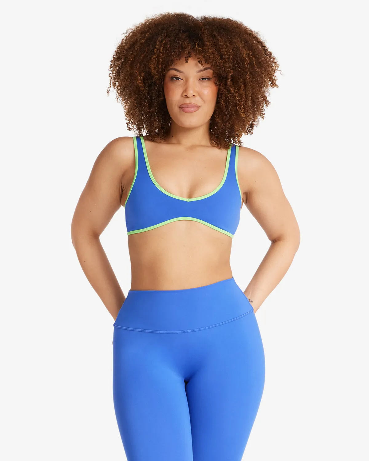 Serenity Isla Crop | Royal/Lime sold by Crop Shop Boutique