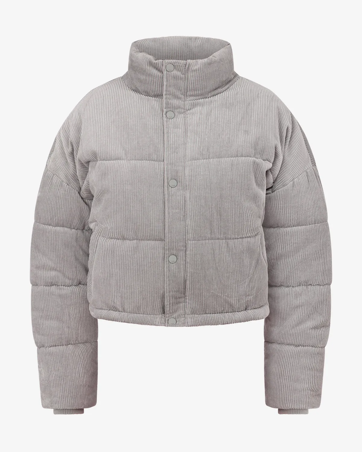 Corduroy Cropped Puffer Jacket | Grey sold by Crop Shop Boutique product image thumbnail 5