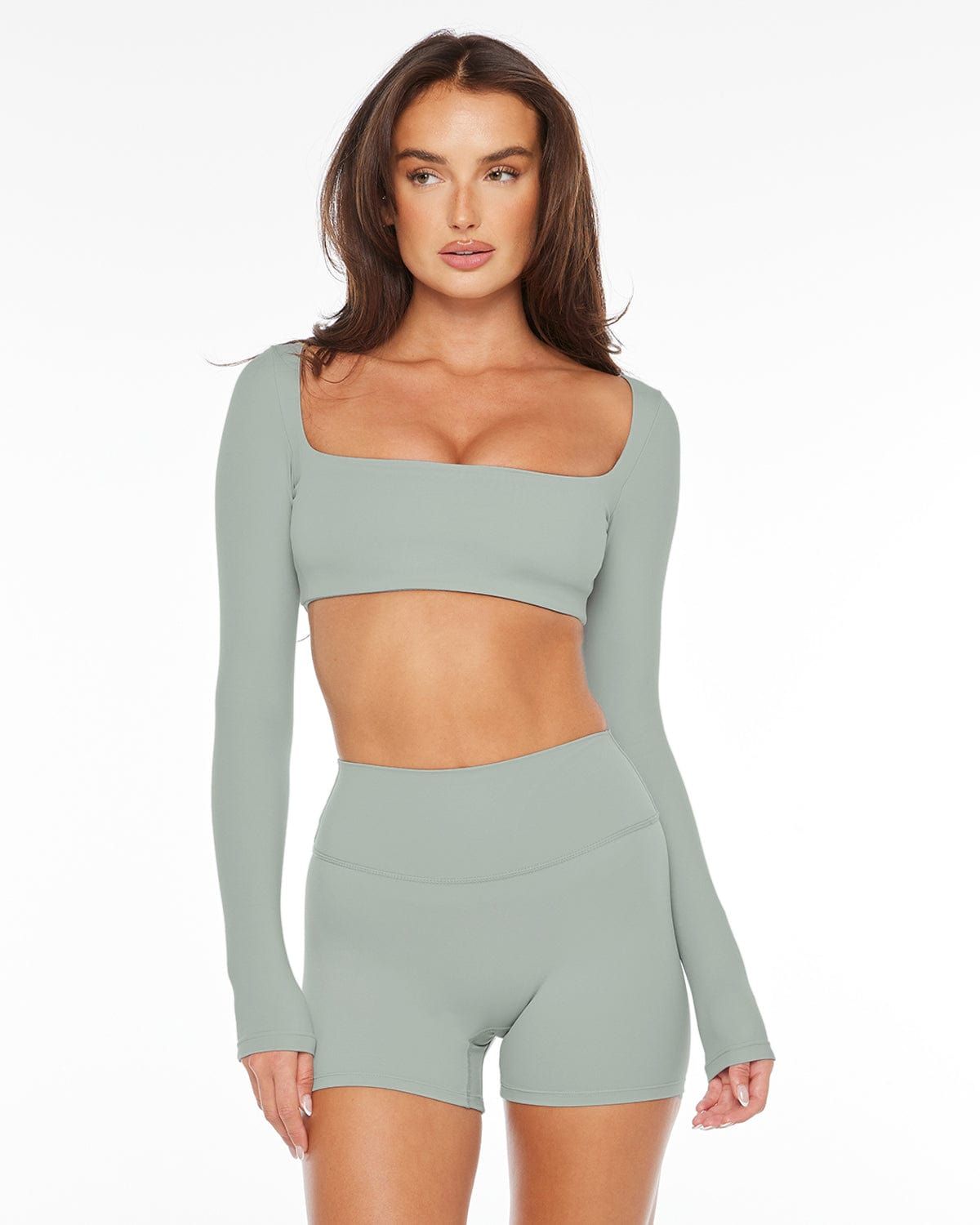 Freedom Scoop Long Sleeve Crop | Mineral sold by Crop Shop Boutique