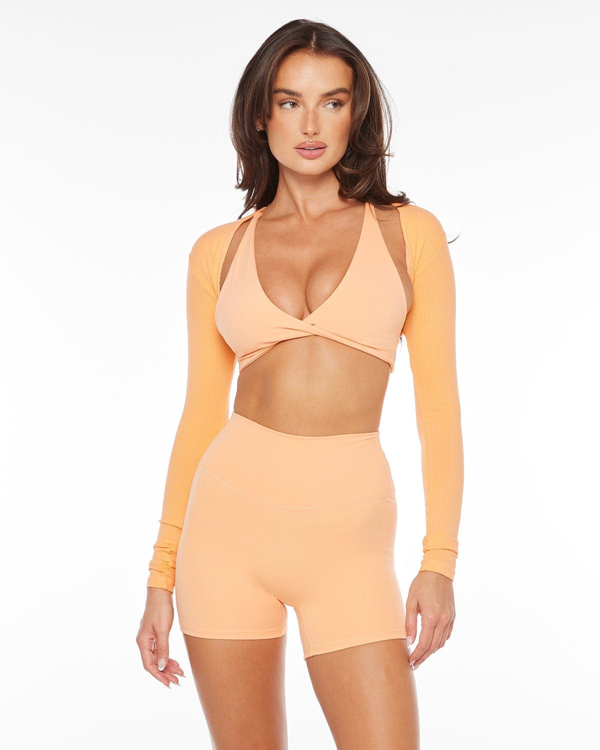 Imperfect - Ribbed Bolero | Sorbet sold by Crop Shop Boutique