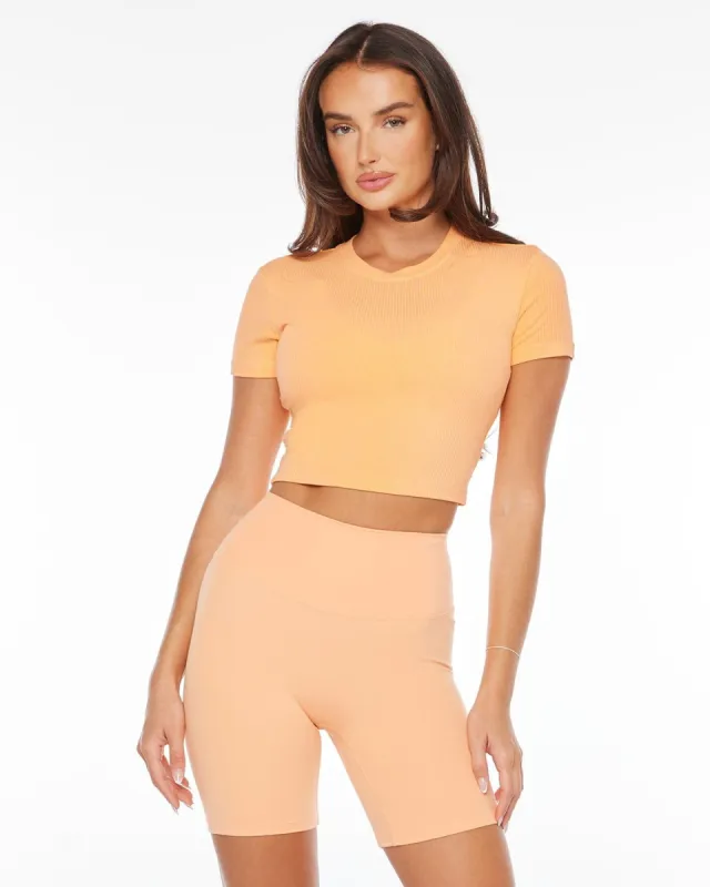 Imperfect - Ribbed Baby Tee | Sorbet sold by Crop Shop Boutique