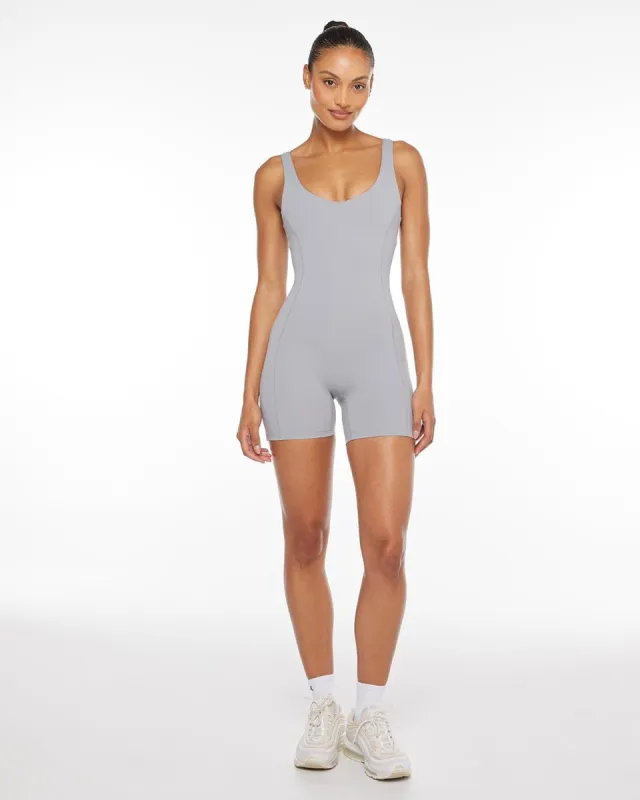 Activluxe V-Neck Playsuit | Cool Grey sold by Crop Shop Boutique