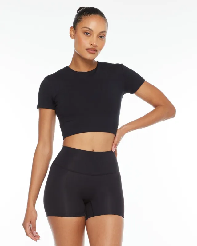 Serenity Cropped Tee | Black sold by Crop Shop Boutique