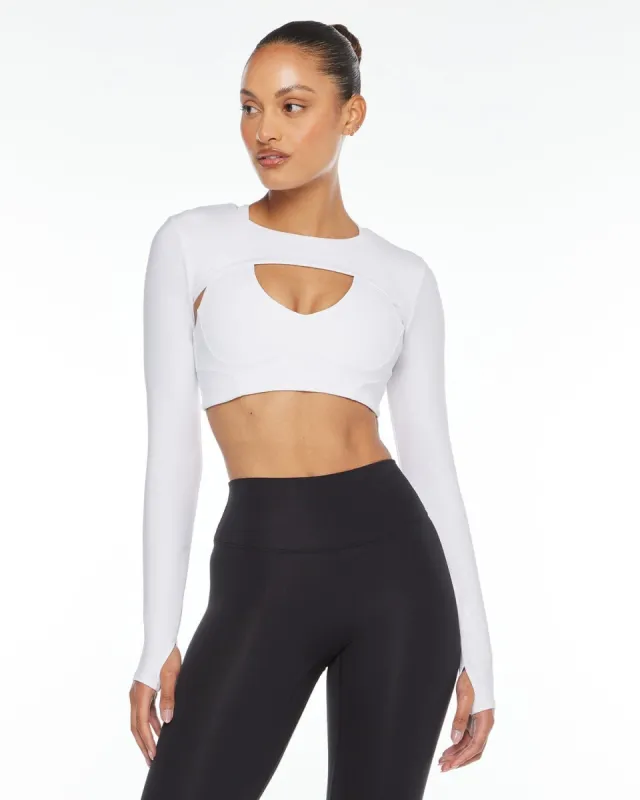 Serenity Sport Bolero | White sold by Crop Shop Boutique