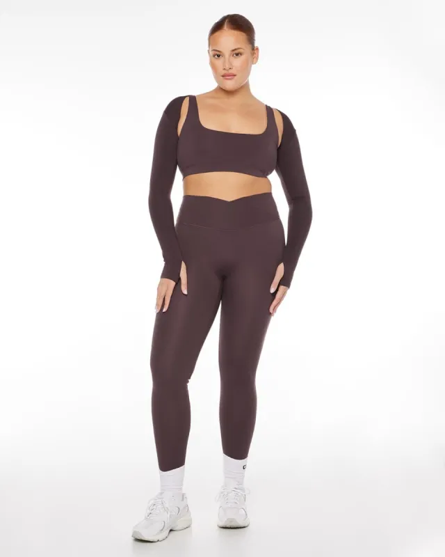 Serenity Scrunch Crossover Leggings | Americano sold by Crop Shop Boutique