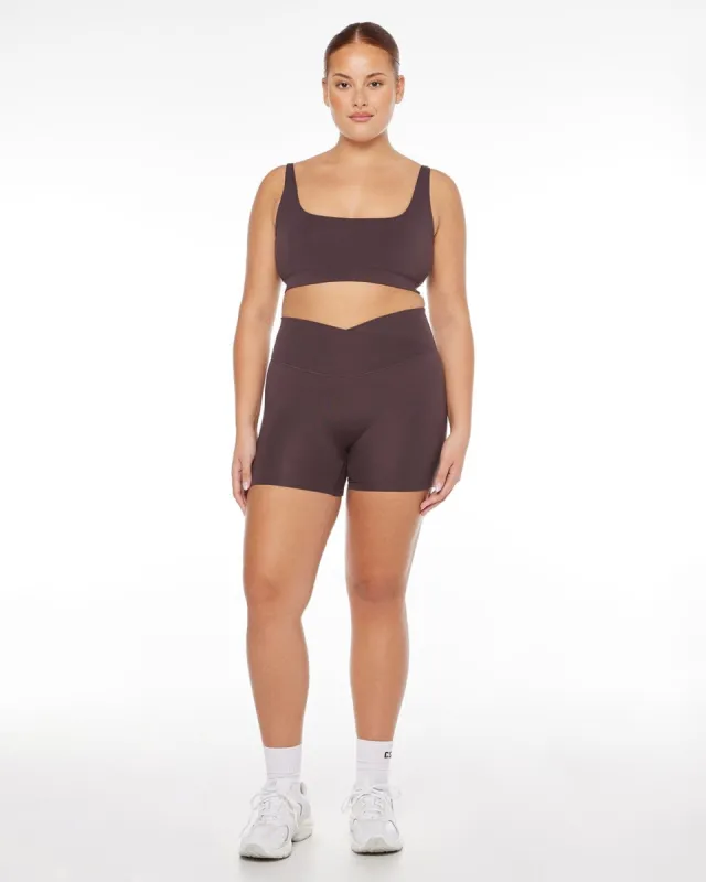 Serenity Crossover Shorts 4" | Americano sold by Crop Shop Boutique