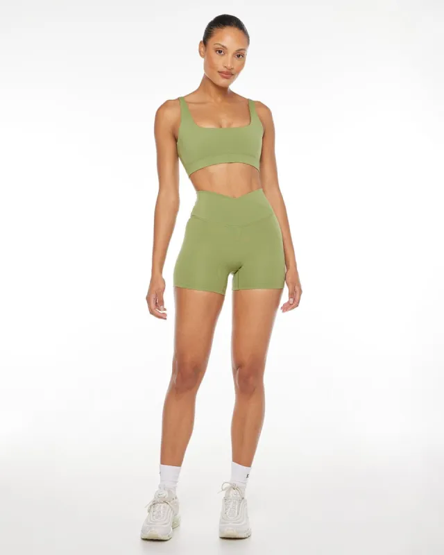 Serenity Crossover Shorts 4" | Matcha sold by Crop Shop Boutique