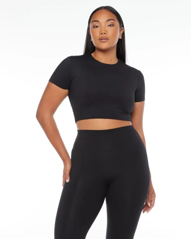 Freedom Cropped Tee | Black sold by Crop Shop Boutique