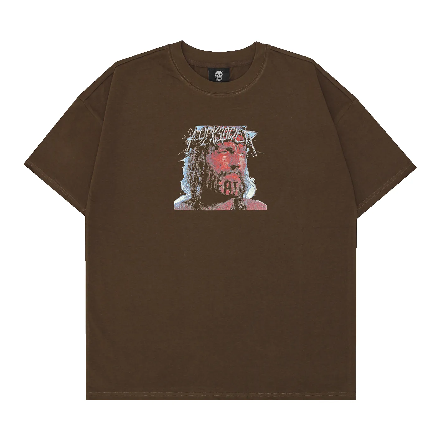 PREMIUM FUCK SOCIETY JESUS TEE (BROWN) sold by Freak