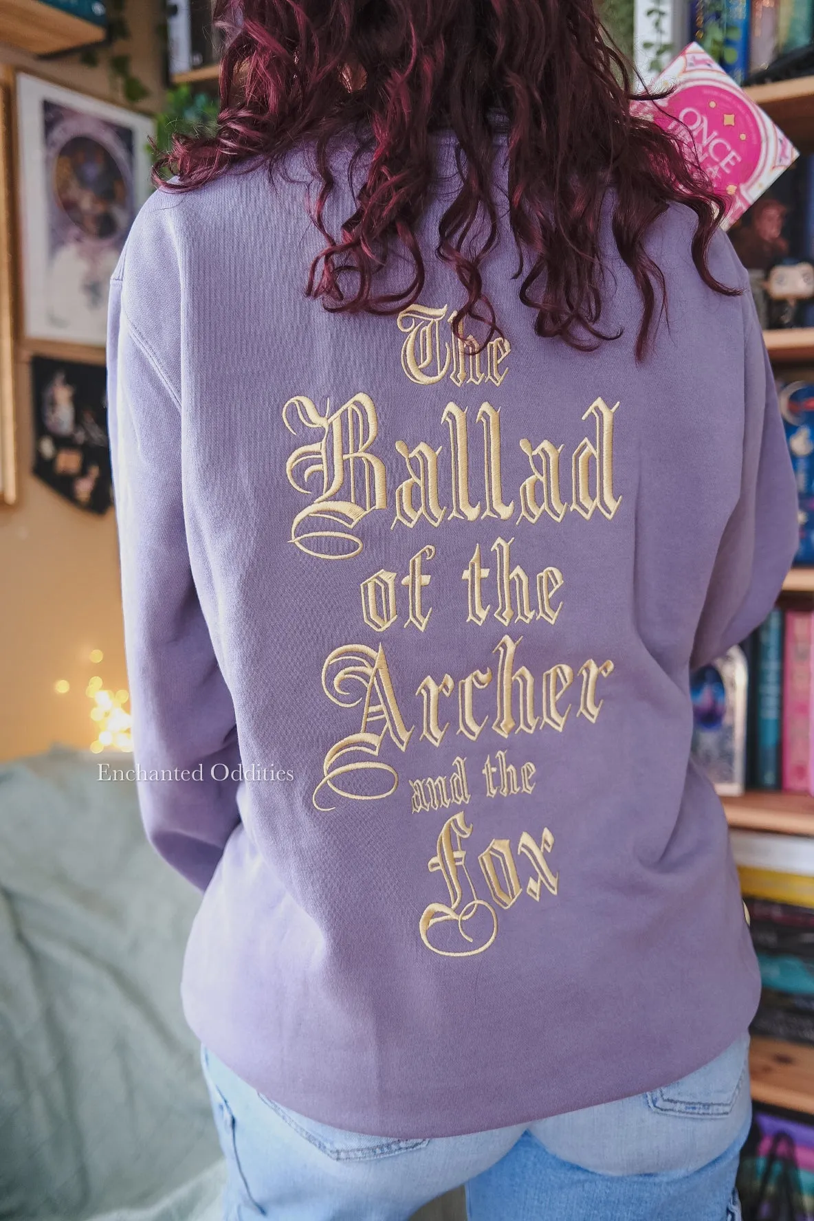 *IMPERFECT* Archer & the Fox crewneck in Purple (with back embroidery) sold by Enchanted Oddities product image thumbnail 2