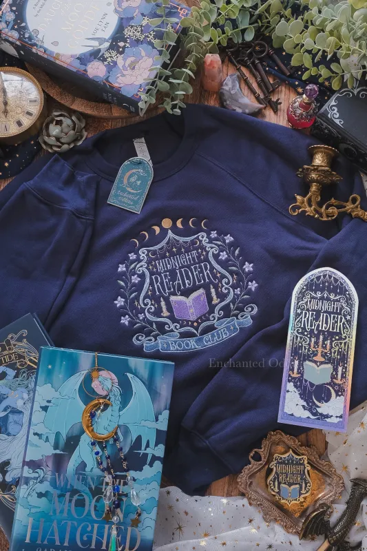 Midnight Reader crewneck made by Enchanted Oddities