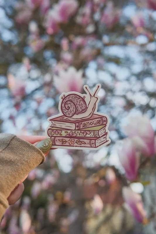 Bookish Garden Snail Sticker made by Enchanted Oddities