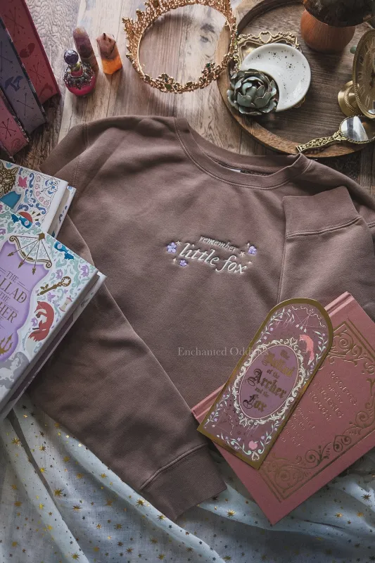 Little Fox crewneck in Brown made by Enchanted Oddities