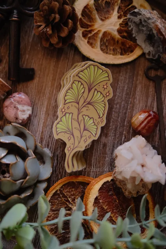 Ginkgo Leaf sticker made by Enchanted Oddities