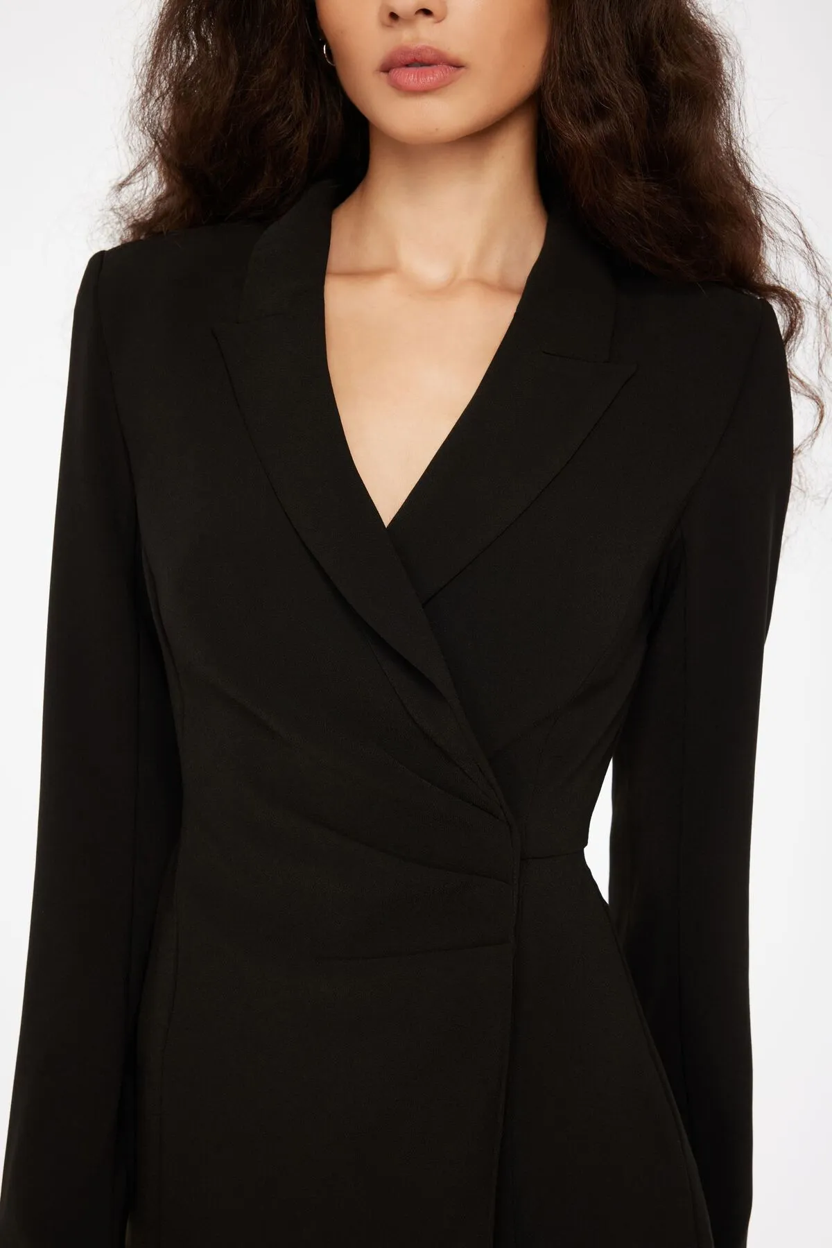 Maggie Long Sleeve Blazer Romper With Pleats sold by Dynamite product image thumbnail 2