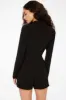 Maggie Long Sleeve Blazer Romper With Pleats sold by Dynamite