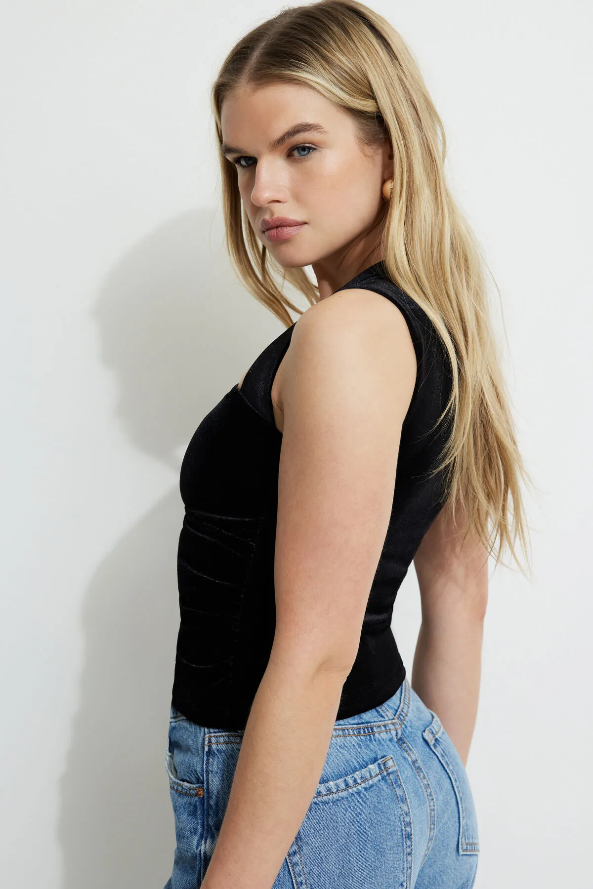 Cherry Velvet Bolero Tank Top sold by Dynamite product image thumbnail 3