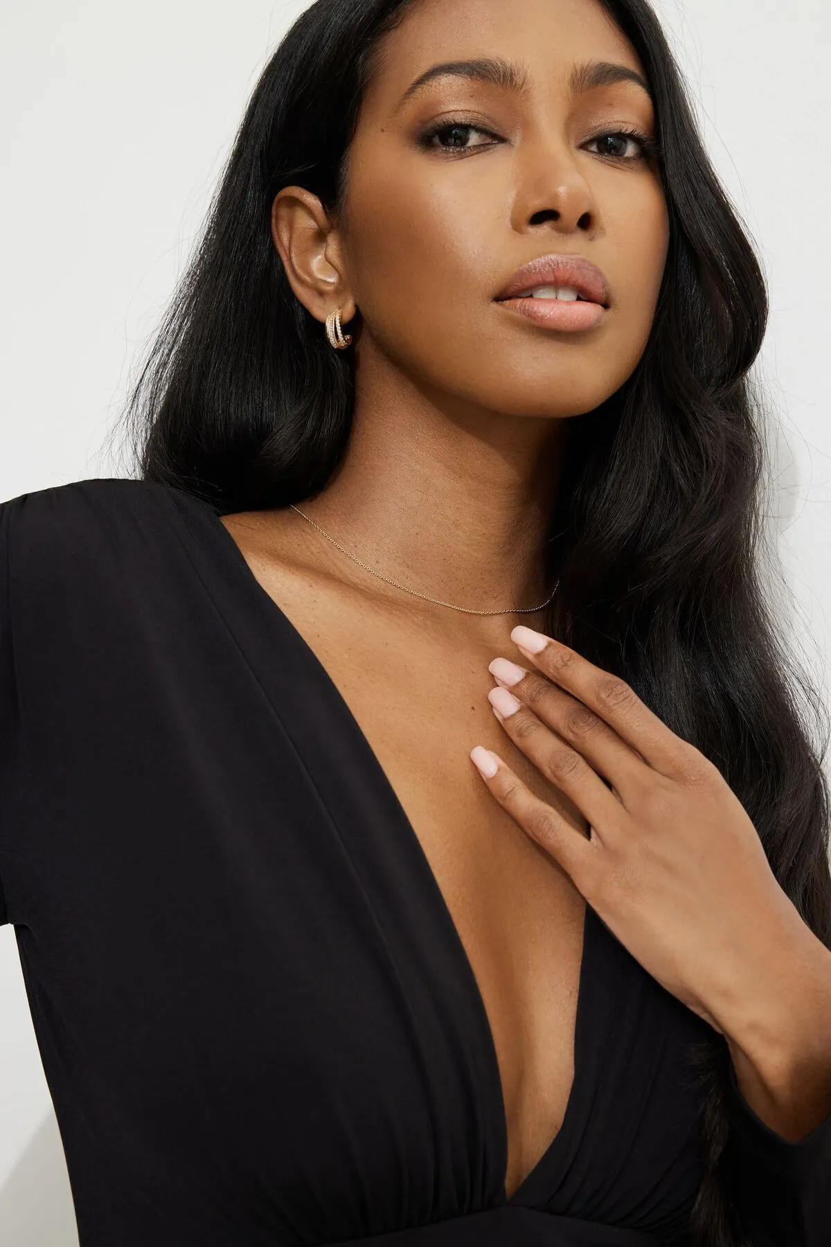 Micro Pavé Line Huggie Earrings sold by Dynamite