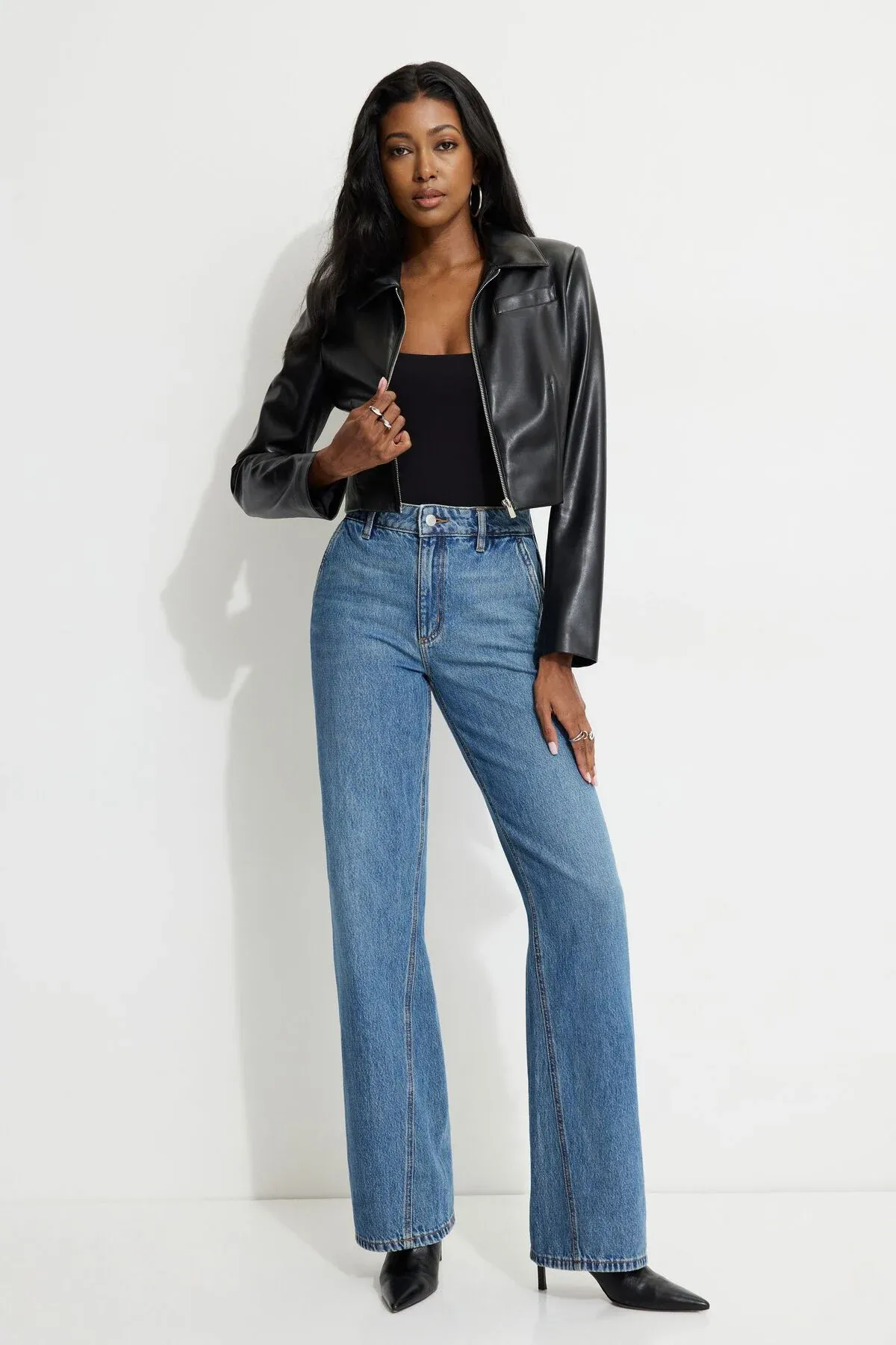 Heidi Wide Leg Twisted Seam Jeans sold by Dynamite