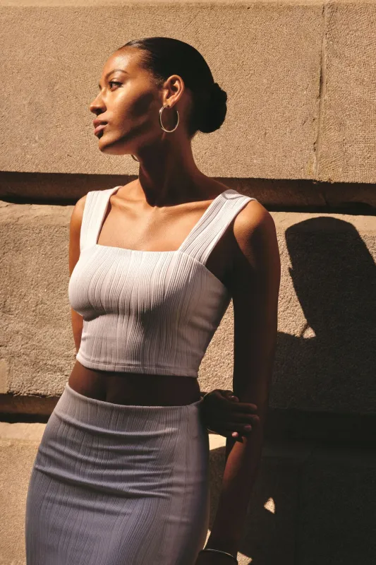 Lota Textured Square Neck Crop Top sold by Dynamite