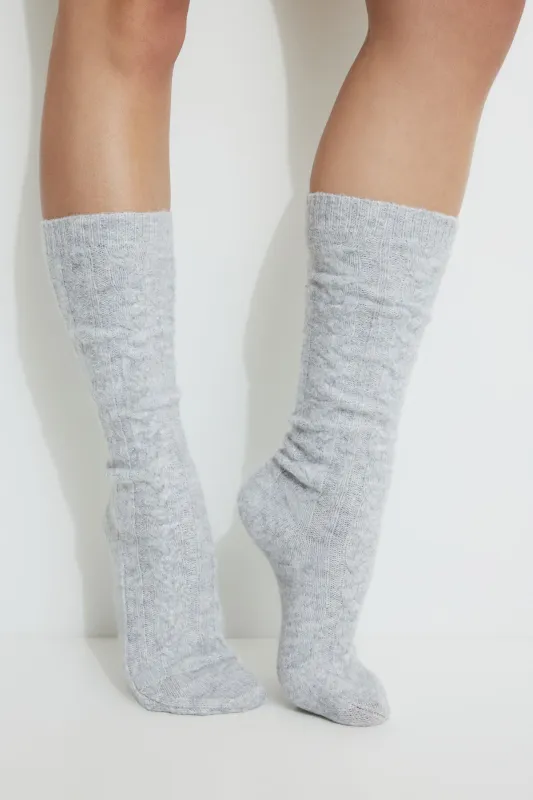 Heavenlyarn™ Cable Knit Calf High Socks sold by Dynamite