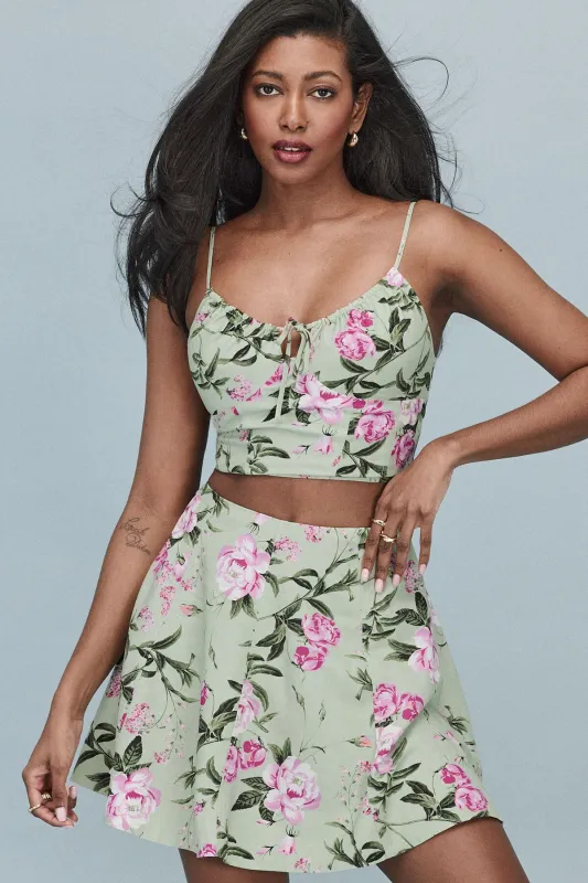 Floral Flare Mini Skirt sold by Dynamite