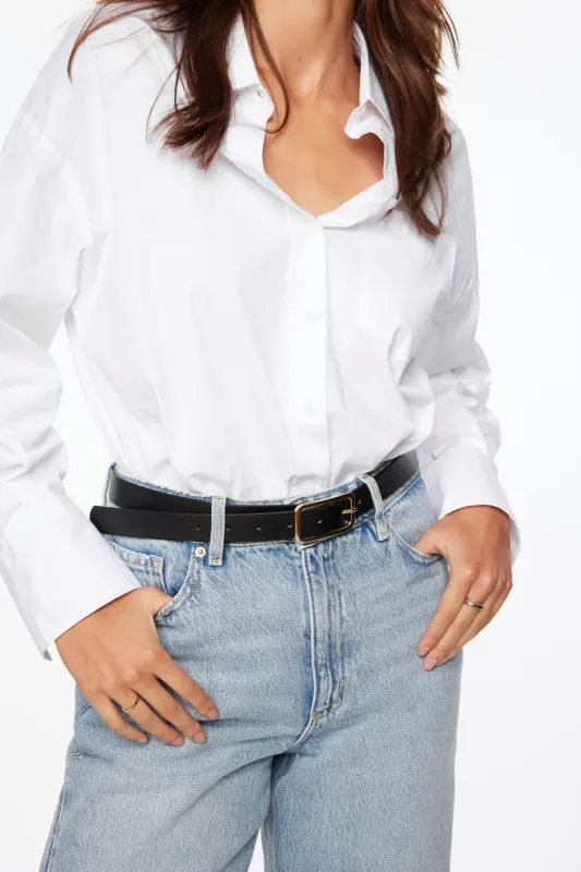 Skinny Round Square Buckle Belt sold by Dynamite