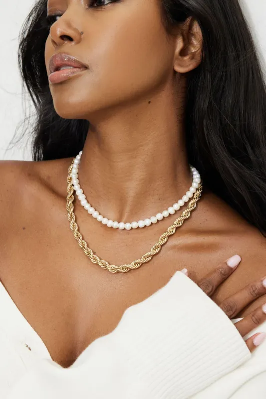 2-Pack Twist Rope & Pearl Necklaces sold by Dynamite