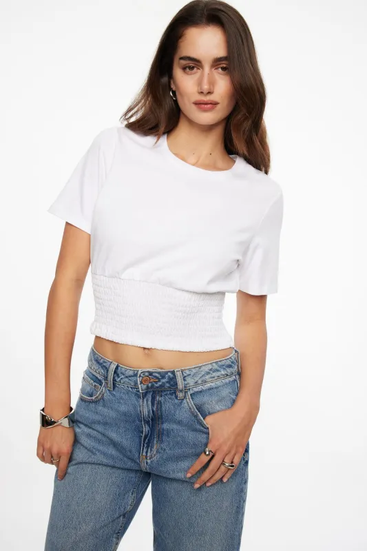 Smocked Crewneck T-Shirt sold by Dynamite