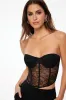 Sheer Lace Corset Top sold by Dynamite