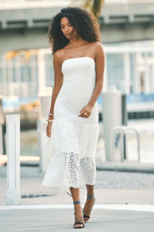 Smocked Eyelet Maxi Dress sold by Dynamite