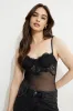 Sheer Lace Bustier Bodysuit sold by Dynamite