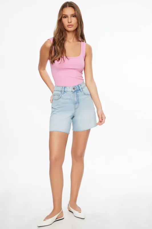 Heidi A-Line Denim Shorts sold by Dynamite