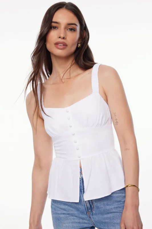 Sweetheart Corset Linen Top sold by Dynamite